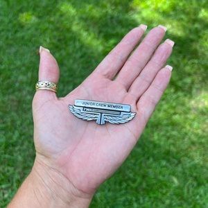 Vintage 1970s TWA Airlines Junior Crew Member Wings Pin Made by Stoffel Seals